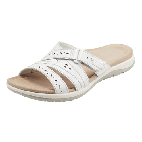 Sandalen Damen Sommer - PU-Leder Flip Flops Elegante Flache Sandalen Hausschuhe Pantoletten Orthopädische Hausschlappen Sommerlatschen Freizeit Strandschuhe Peep Toe Schlappen Sandalen Damen Sommer - PU-Leder Flip Flops Elegante Flache Sandalen Hausschuhe Pantoletten Orthopädische Hausschlappen Sommerlatschen Freizeit Strandschuhe Peep Toe Schlappen von Modaworld