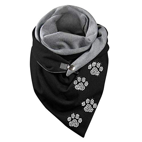 Schal Damen Dreiecksschal Elegant Farbe Katze Tier Drucken Button Dreieckstuch Warmee Herbstschal Winterschal Karo Tartan Halstücher Cape Herbstschal Mit Knöpfen Weich Scarf Dreieckstuch Lätzchen von Modaworld