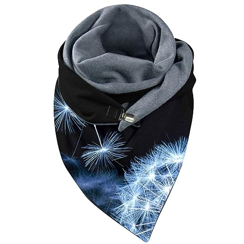 Schal Damen Dreiecksschal Elegant Farbe Katze Tier Drucken Button Dreieckstuch Warmee Herbstschal Winterschal Karo Tartan Halstücher Cape Herbstschal Mit Knöpfen Weich Scarf Dreieckstuch Lätzchen von Modaworld