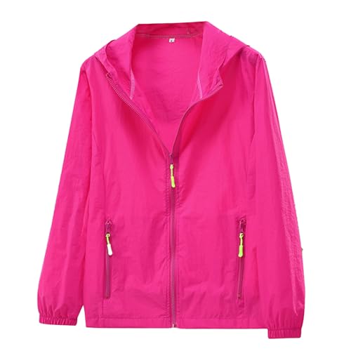 Schnelltrocknend Regenjacke Damen Wasserdicht Winddichter Atmungsaktiv Regenmantel Regenparka mit Kapuze Leichte Dünne Windbreaker Übergangsjacke Übergangs Fahrrad Sport Windjacke Trenchcoat von Modaworld