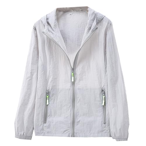 Schnelltrocknend Regenjacke Damen Wasserdicht Winddichter Atmungsaktiv Regenmantel Regenparka mit Kapuze Leichte Dünne Windbreaker Übergangsjacke Übergangs Fahrrad Sport Windjacke Trenchcoat von Modaworld