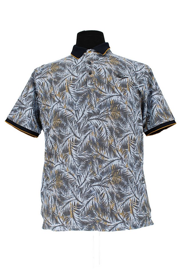 Mode Monte Carlo Poloshirt Polo-Shirt Knopf Hellblau mit Blau von Mode Monte Carlo