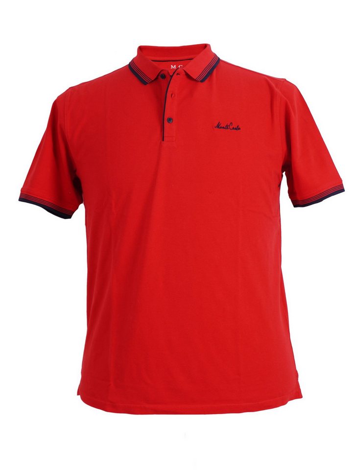 Mode Monte Carlo Poloshirt Poloshirt in großen Größen von Monte Carlo, rot von Mode Monte Carlo