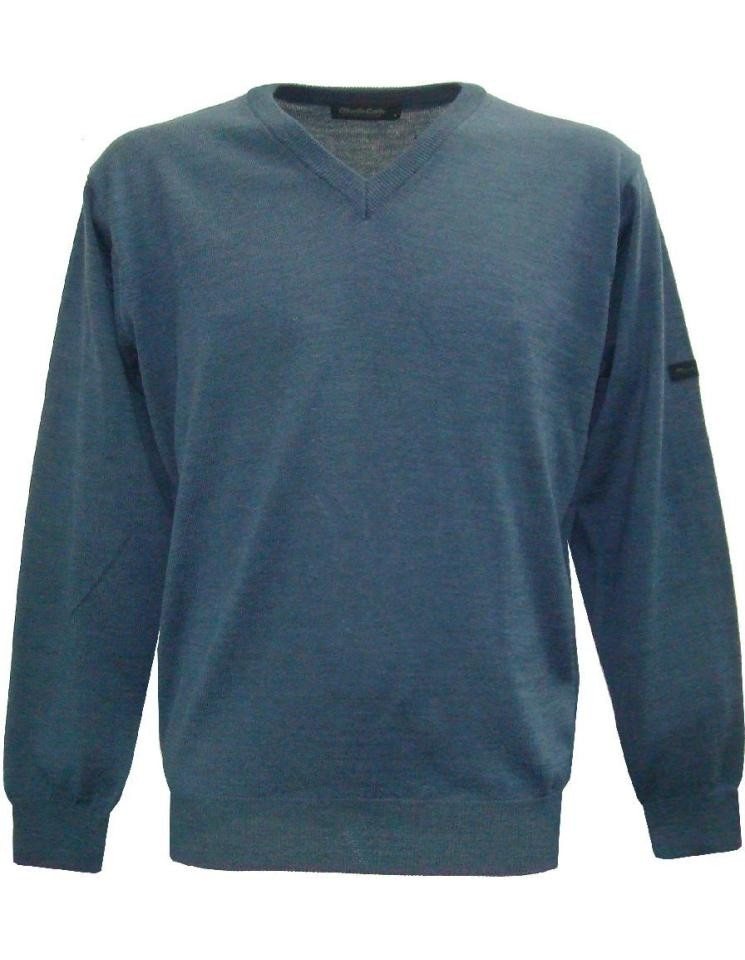 Mode Monte Carlo Strickpullover Pullover V Jeansblau von Mode Monte Carlo