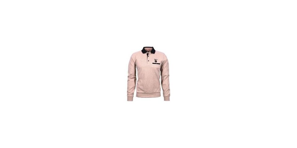 Mode Monte Carlo Sweatshirt Sweat-Shirt Polo Knopf Beige von Mode Monte Carlo