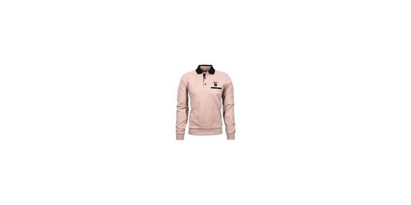 Mode Monte Carlo Sweatshirt Sweat-Shirt Polo Knopf Beige von Mode Monte Carlo