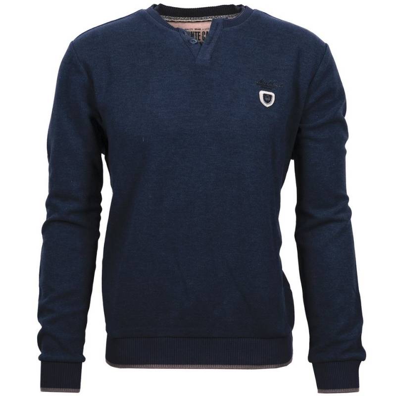 Mode Monte Carlo Sweatshirt Sweat-Shirt Serafino Jeansblau von Mode Monte Carlo