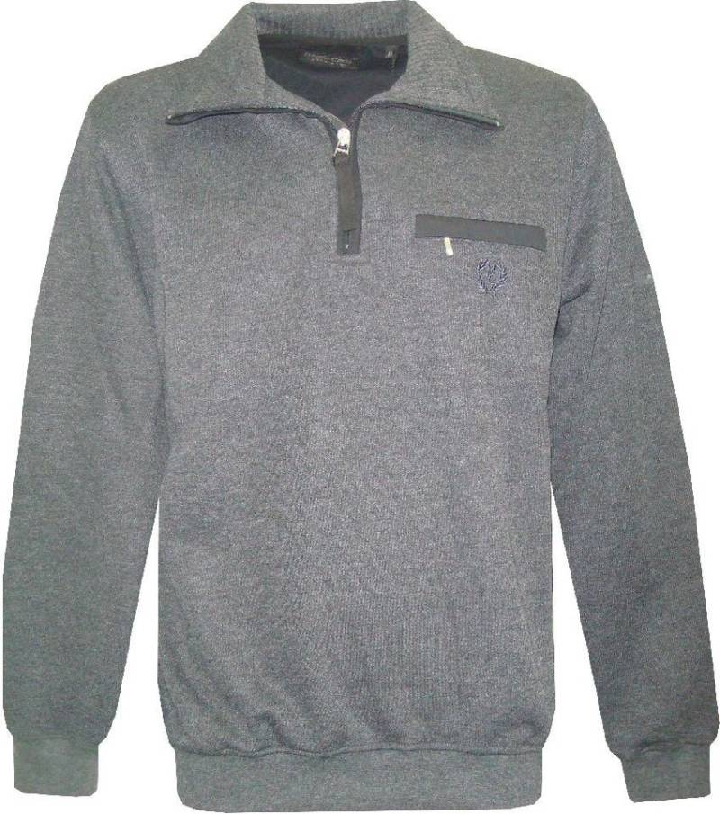 Mode Monte Carlo Sweatshirt Sweat-Shirt Troyer Zip Anthrazit von Mode Monte Carlo