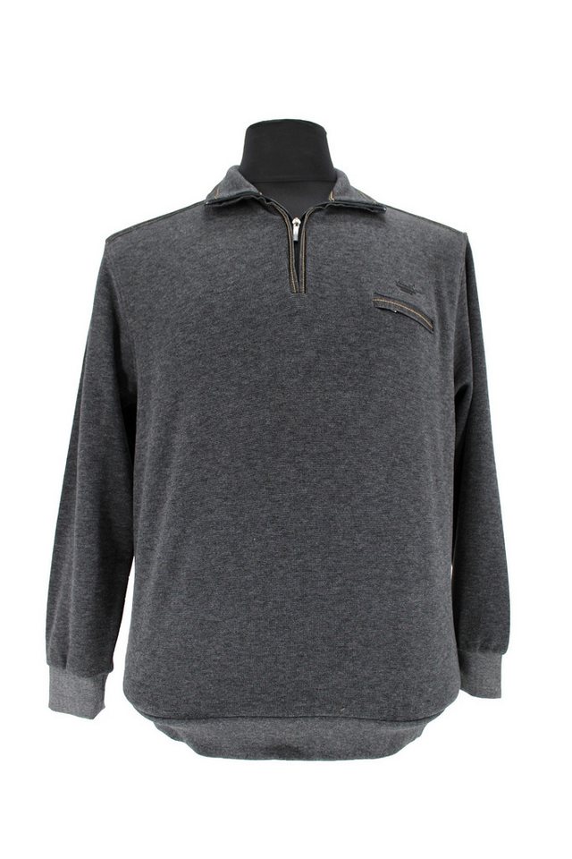 Mode Monte Carlo Sweatshirt Sweat-Shirt Troyer Zip Antrazit von Mode Monte Carlo