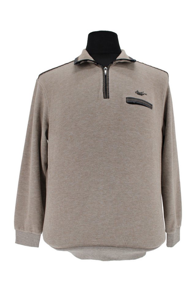 Mode Monte Carlo Sweatshirt Sweat-Shirt Troyer Zip Beige von Mode Monte Carlo