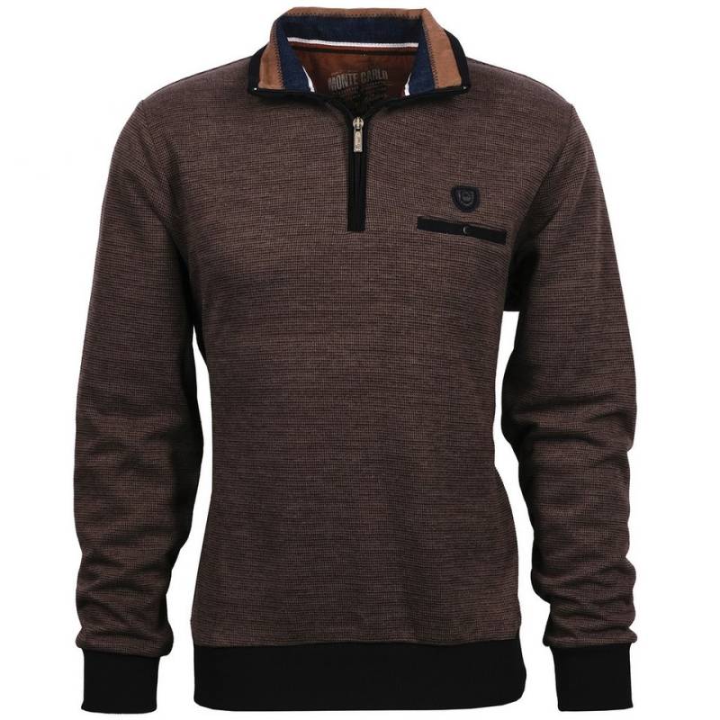 Mode Monte Carlo Sweatshirt Sweat-Shirt Troyer Zip Camel von Mode Monte Carlo