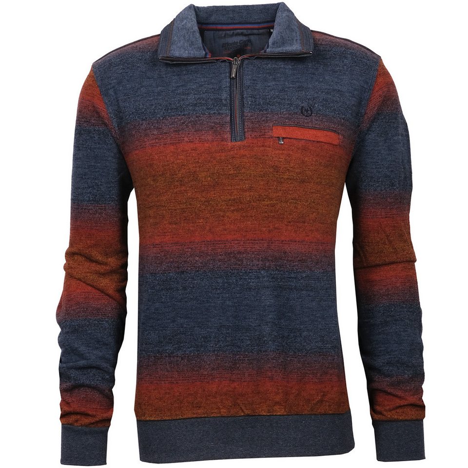 Mode Monte Carlo Sweatshirt Sweat-Shirt Troyer Zip Jeansblau mit Orange Mode Monte Carlo Sweatshirt Sweat-Shirt Troyer Zip Jeansblau mit Orange von Mode Monte Carlo