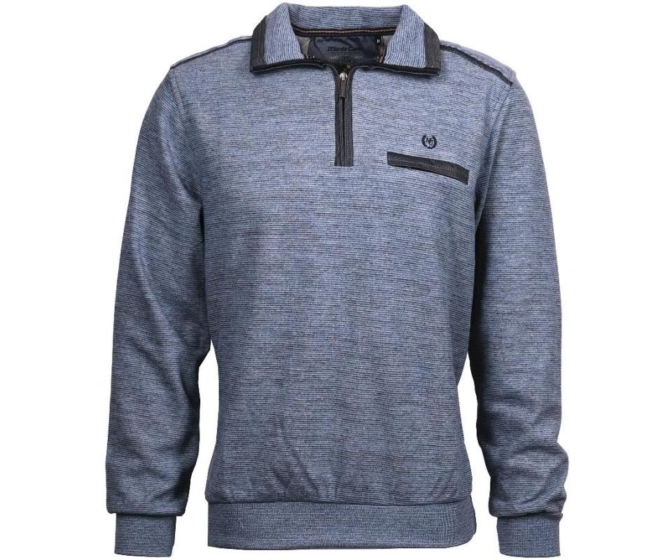 Mode Monte Carlo Sweatshirt Sweat-Shirt Troyer Zip Jeansblau Mode Monte Carlo Sweatshirt Sweat-Shirt Troyer Zip Jeansblau von Mode Monte Carlo