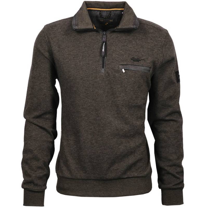 Mode Monte Carlo Sweatshirt Sweat-Shirt Troyer Zip Oliv von Mode Monte Carlo