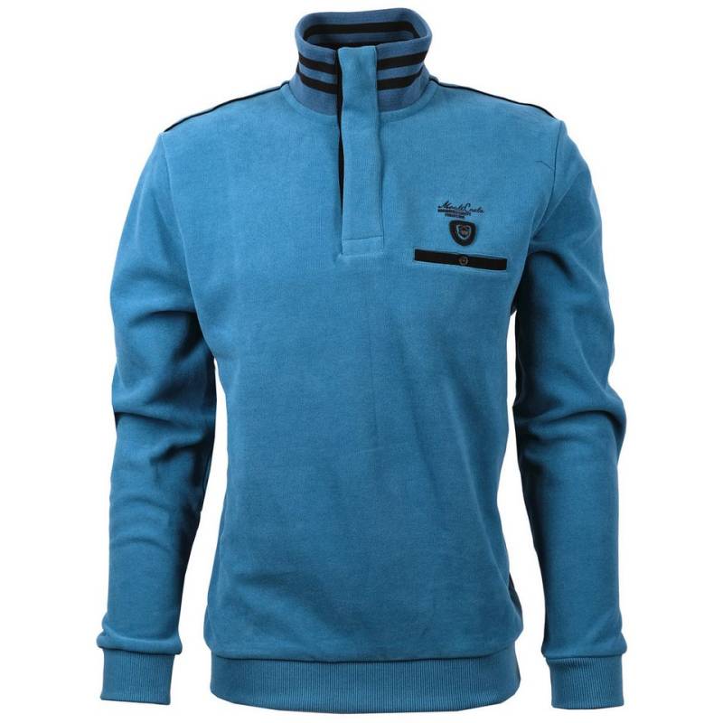 Mode Monte Carlo Sweatshirt Sweat-Shirt Troyer Zip Petrol von Mode Monte Carlo