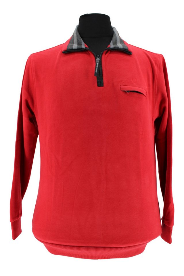 Mode Monte Carlo Sweatshirt Sweat-Shirt Troyer Zip Tomatenrot von Mode Monte Carlo