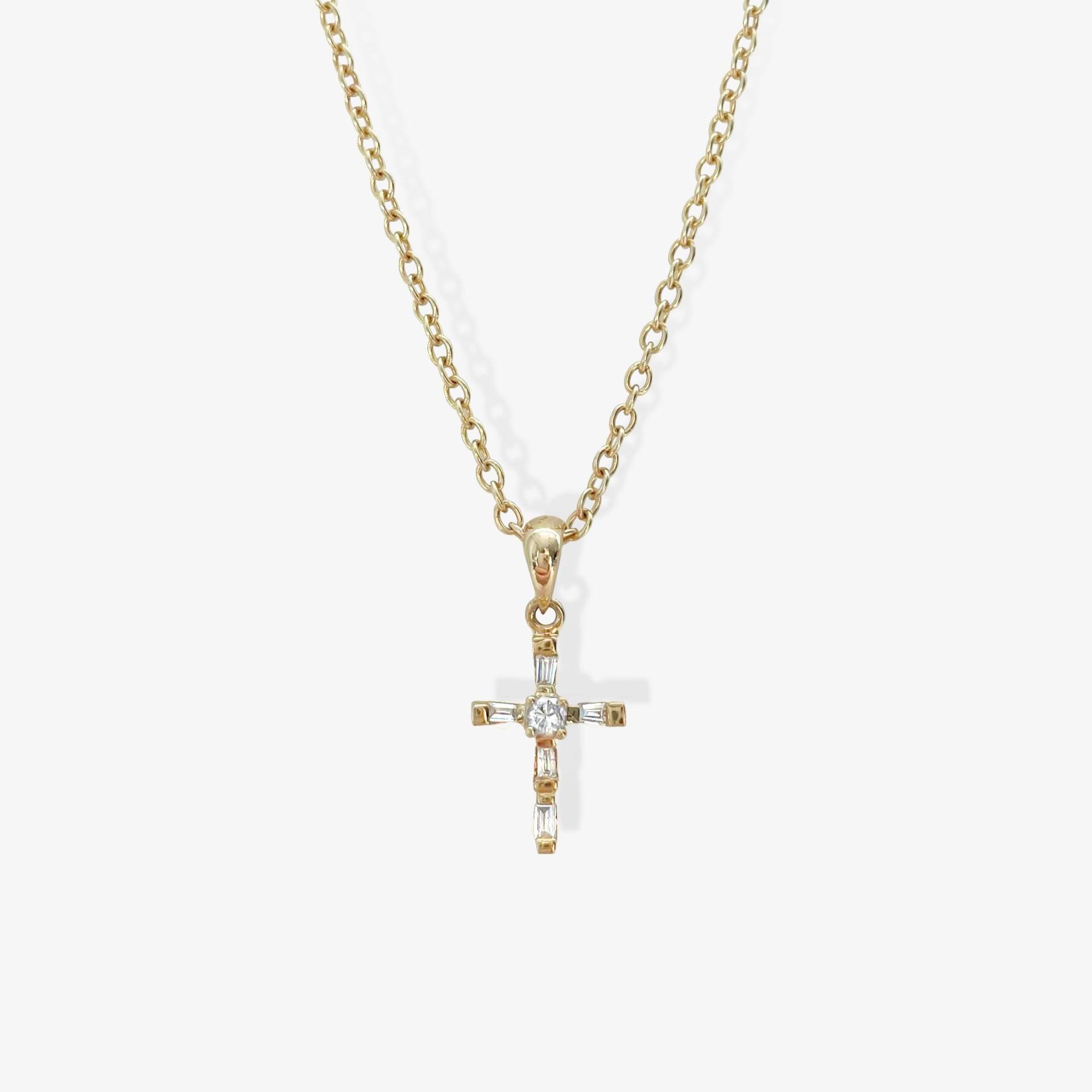 14K Solid Gold Diamant Kreuz Anhänger | Nur Anhänger von ModeaJewelry