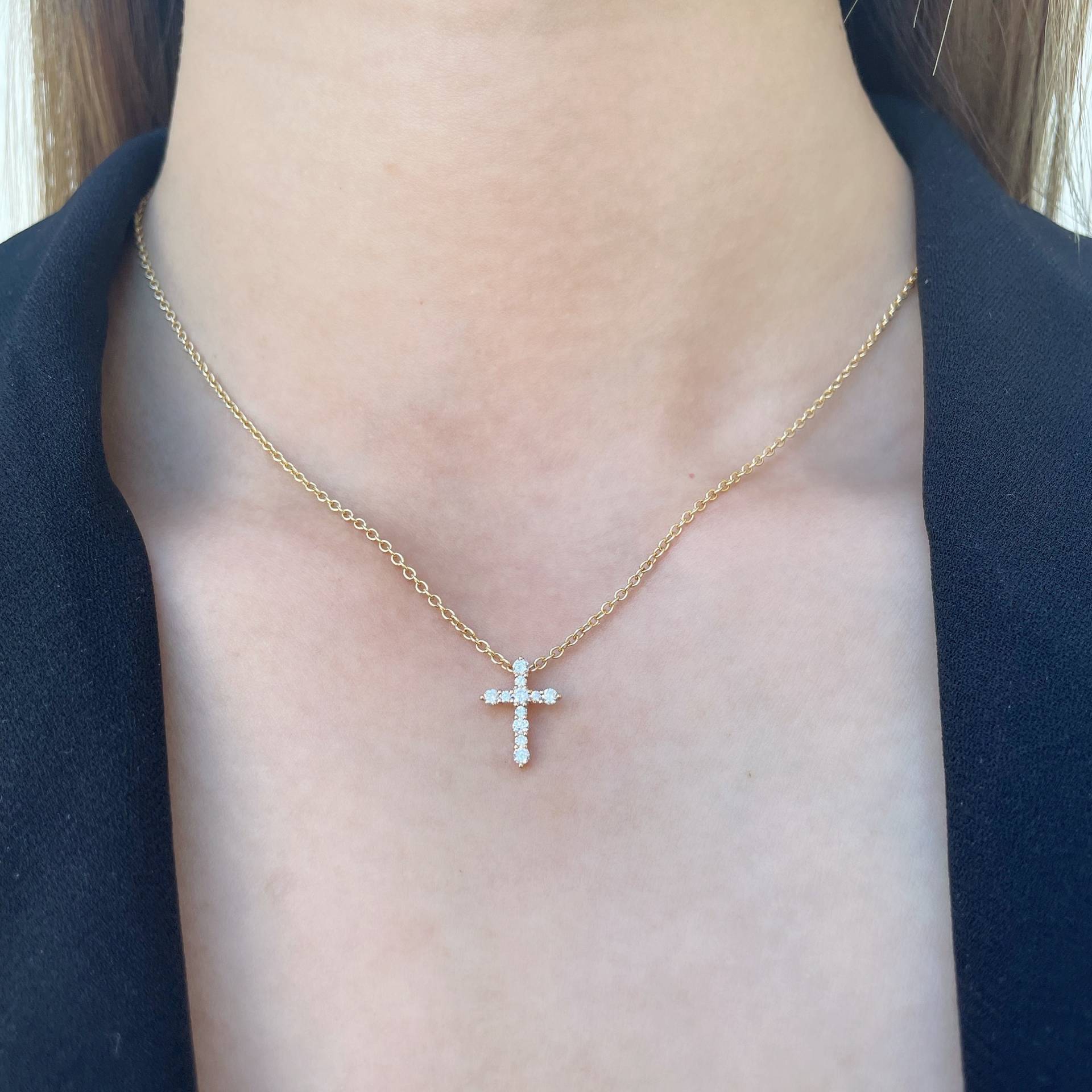 14K Solid Gold Diamant Kreuz Anhänger | Nur Pendant von ModeaJewelry