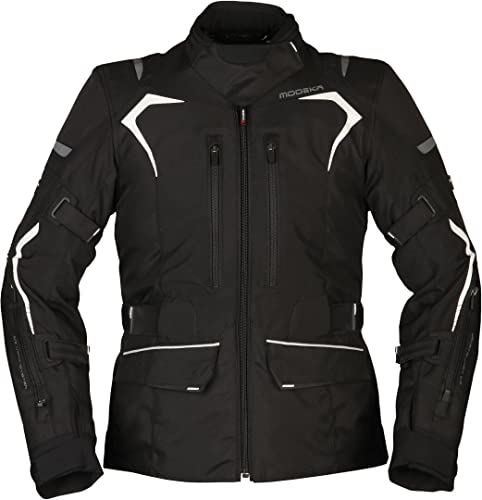 Modeka Elaya Damen Motorrad Textiljacke (Black/White,40) von Modeka