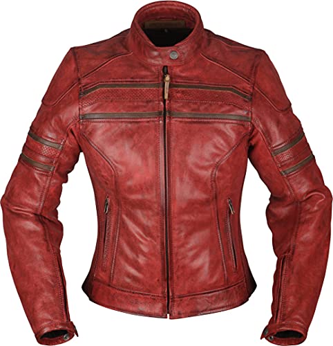 Modeka Iona Damen Motorrad Lederjacke (Red,36) von Modeka