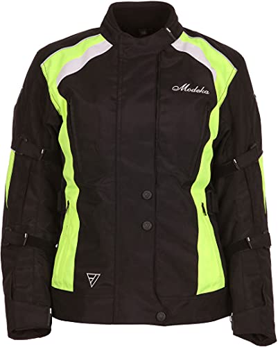 Modeka Janika Damen Motorrad Textiljacke, schwarz/neon, 40 Modeka Janika Damen Motorrad Textiljacke, schwarz/neon, 40 von Modeka