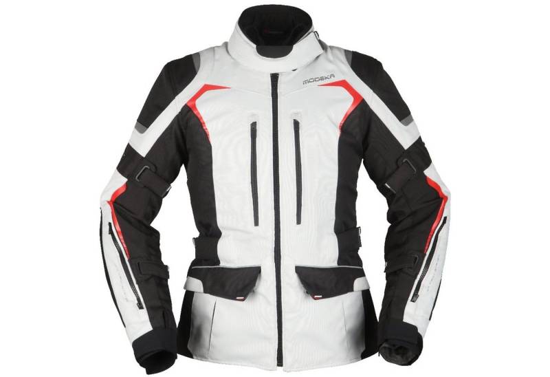 Modeka Motorradjacke Modeka Elaya Lady Textiljacke Damen hellgrau / schwarz 42 von Modeka