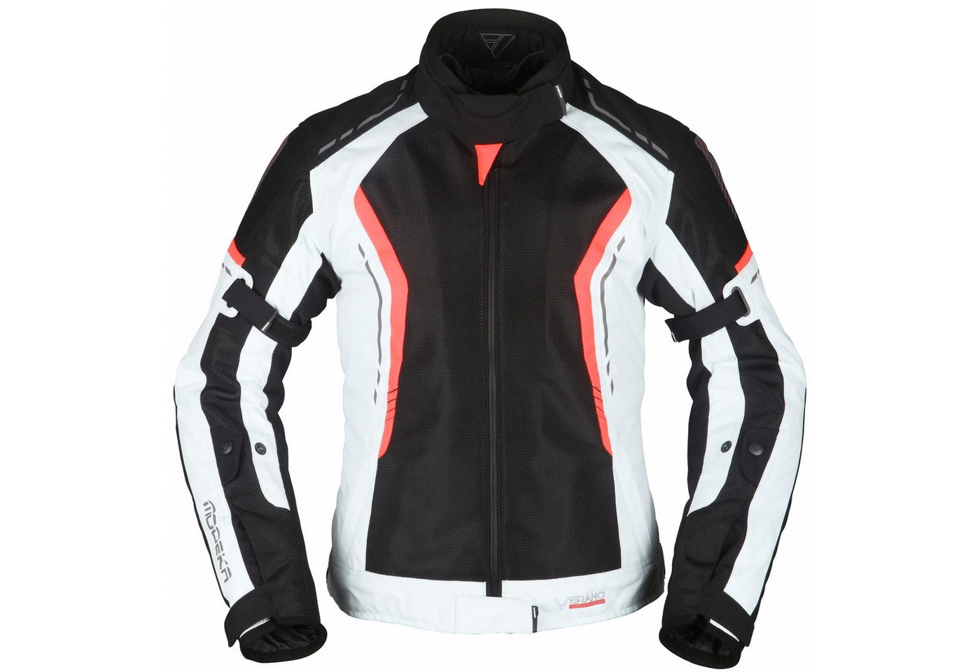 Modeka Motorradjacke Modeka Khao Air Lady Textiljacke Damen schwarz / hellgrau / rot 38 von Modeka