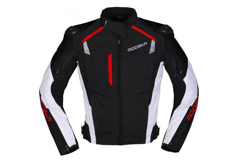 Modeka Motorradjacke Modeka Lineos Textiljacke schwarz / weiß / rot von Modeka