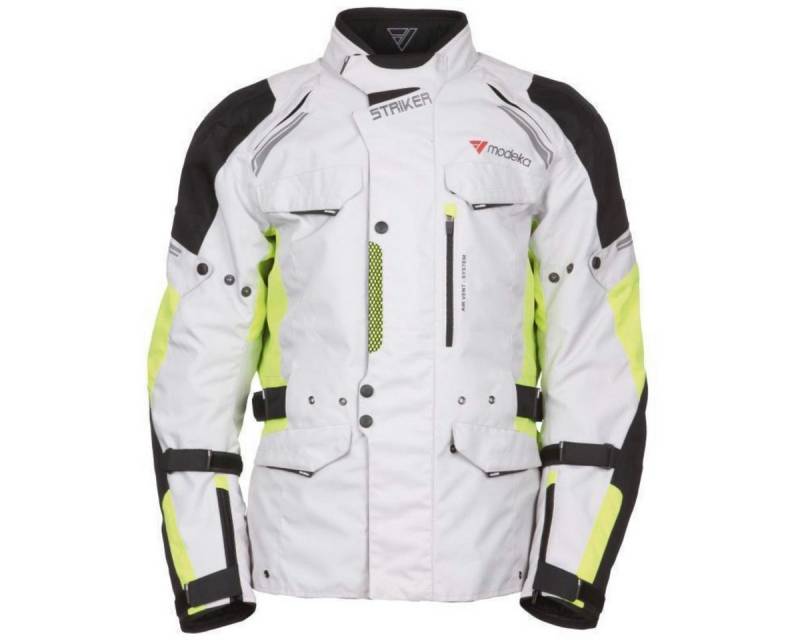 Modeka Motorradjacke Modeka Striker Textiljacke hellgrau / schwarz von Modeka
