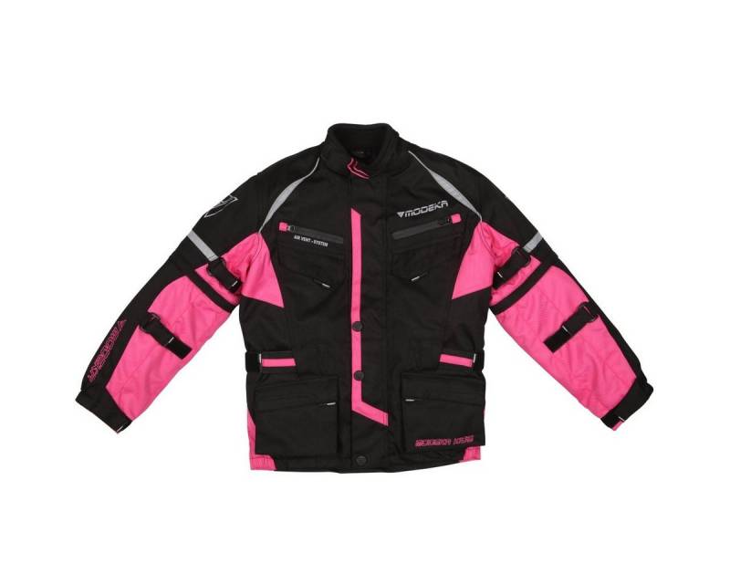 Modeka Motorradjacke Modeka Tourex II Textiljacke schwarz / pink Kids 128 atmungsaktiv von Modeka