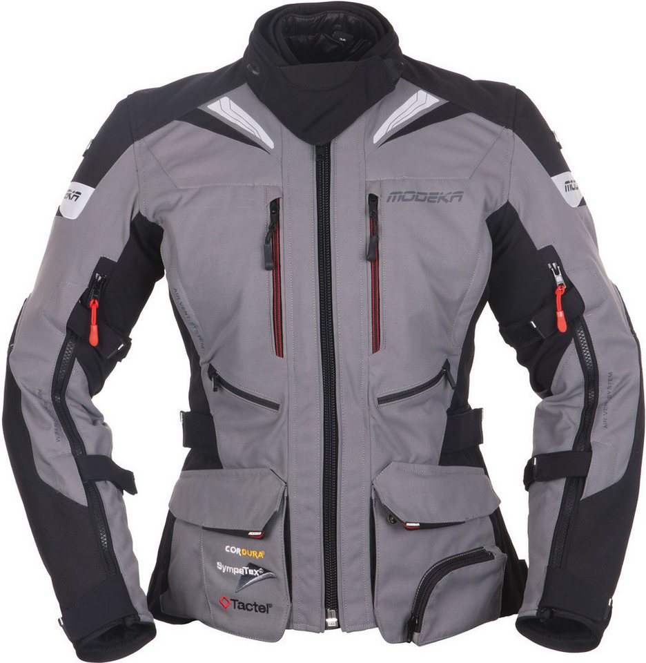 Modeka Motorradjacke Panamericana Damen Motorrad Textiljacke (winddicht, mit Rückenprotektor) herausnehmbares Innenfutter,wasserdicht,herausnehmbare Membrane von Modeka