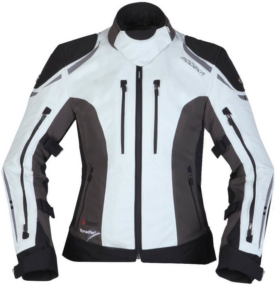 Modeka Motorradjacke Takuya Damen Motorrad Textiljacke (winddicht, mit Rückenprotektor) herausnehmbare Membrane von Modeka
