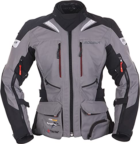 Modeka Panamericana Damen Motorrad Textiljacke Grau/Schwarz 38 von Modeka