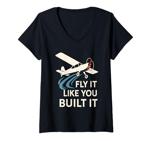 Damen RC Flugzeug Hubschrauber Pilot Fernbedienung Fliegen Hobby T-Shirt mit V-Ausschnitt Damen RC Flugzeug Hubschrauber Pilot Fernbedienung Fliegen Hobby T-Shirt mit V-Ausschnitt von Model Airplane Club RC Aviator Gift Simulator