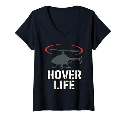 Damen RC Flugzeug Hubschrauber Pilot Fernbedienung Fliegen Hobby T-Shirt mit V-Ausschnitt Damen RC Flugzeug Hubschrauber Pilot Fernbedienung Fliegen Hobby T-Shirt mit V-Ausschnitt von Model Airplane Club RC Aviator Gift Simulator