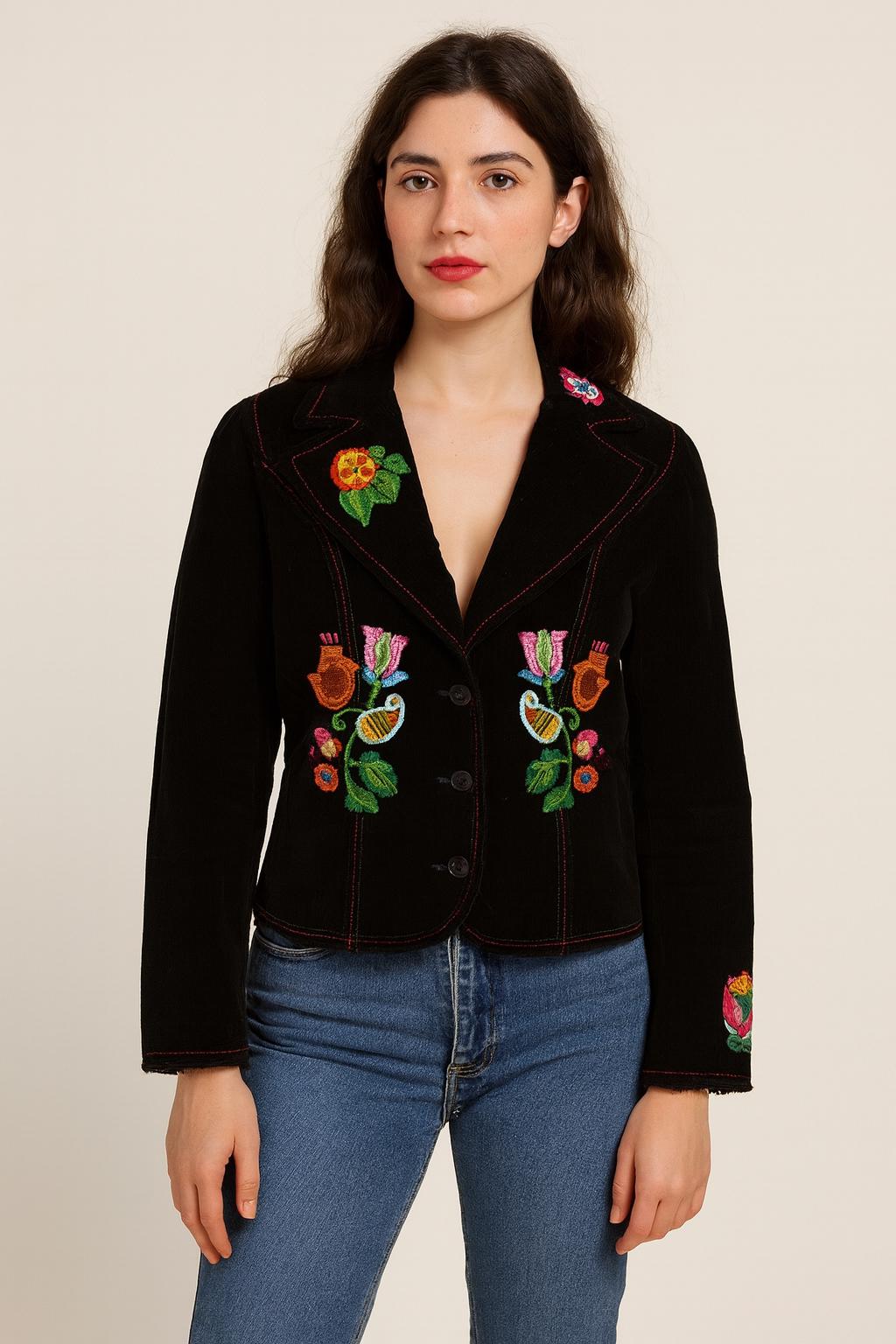 Jahrgang. 1990 Diane Von Furstenberg Bestickter Blazer Jahrgang. 1990 Diane Von Furstenberg Bestickter Blazer von Modelab