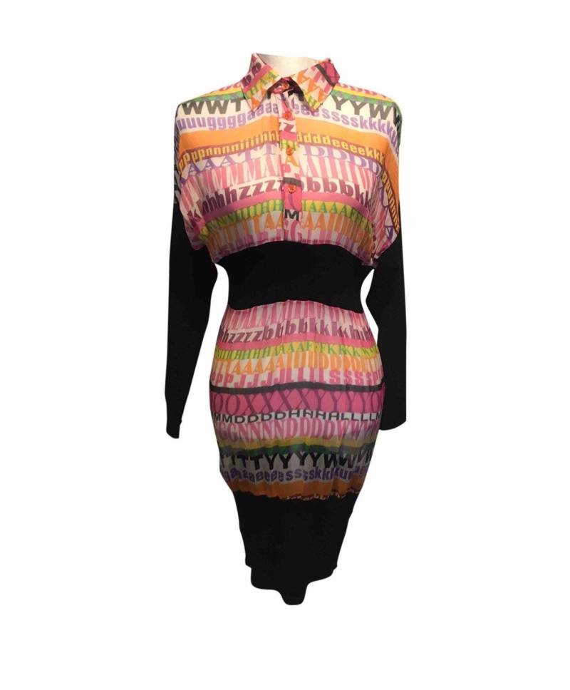 Y2K 2000S Dolce & Gabbana Seide-Wolle Mehrfarbig Gestrickte Tunika Vintage Designer Semi-Schieres Kleid S/M Y2K 2000S Dolce & Gabbana Seide-Wolle Mehrfarbig Gestrickte Tunika Vintage Designer Semi-Schieres Kleid S/M von Modelab