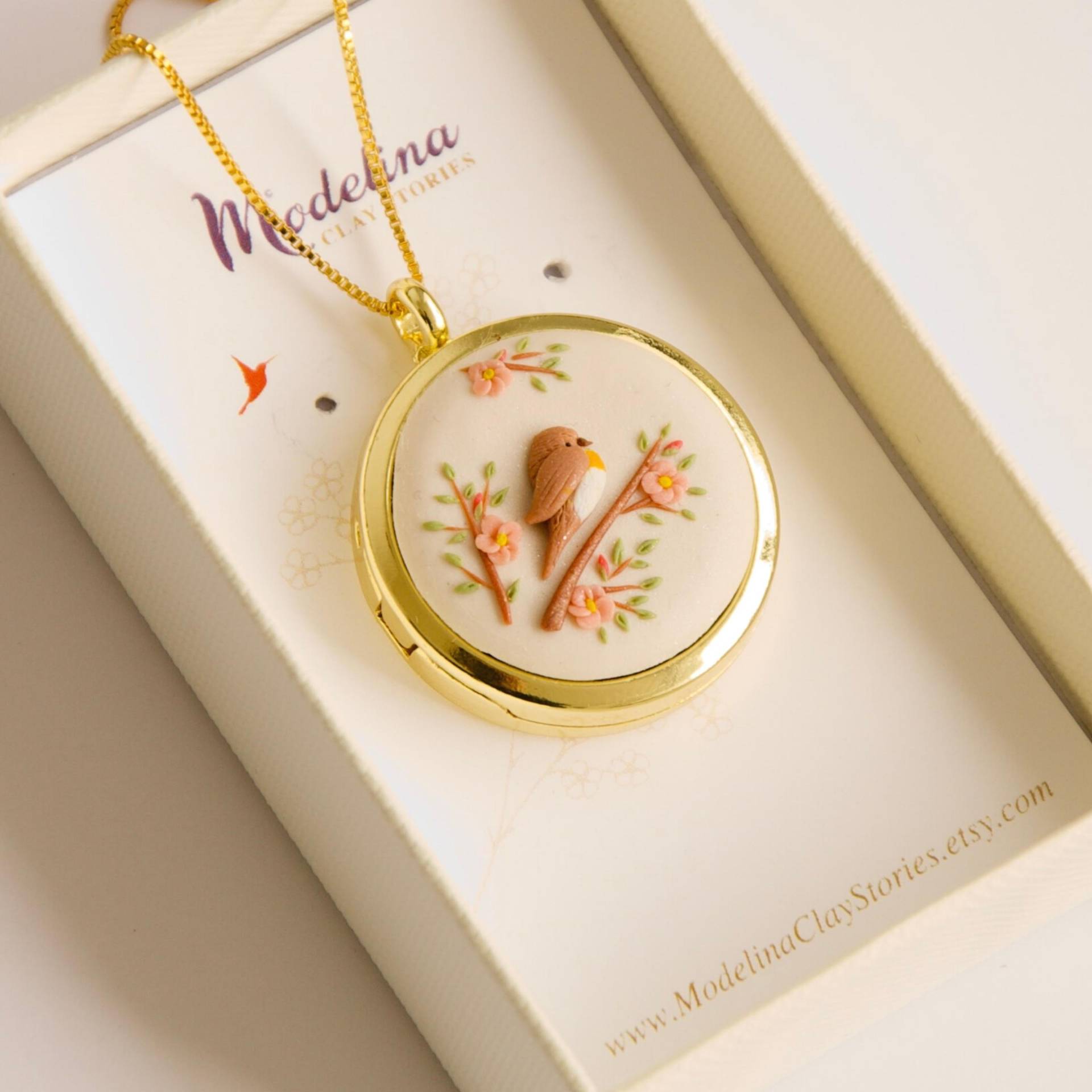Robin Foto Medaillon Halskette - Geburtstag Mutter Tages Geschenk in Erinnerung Sympathie Ehemann Gedenkstätte Silberkette Tm von ModelinaClayStories