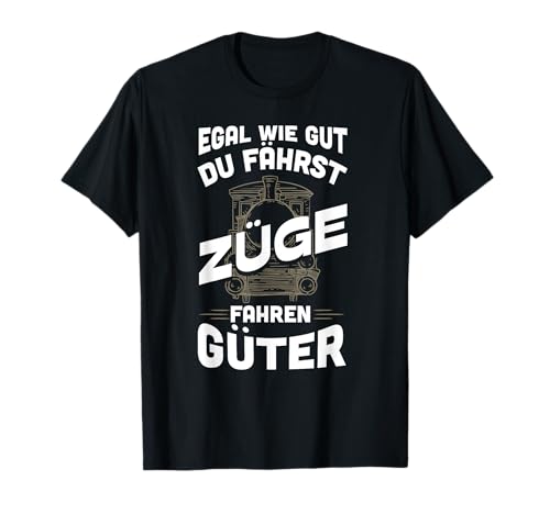 Modelleisenbahner Eisenbahn T-Shirt für Herren - Schwarz, S, Kurzarm, Klassische Passform, V-Ausschnitt, T-Shirt von Modelleisenbahner Geschenke