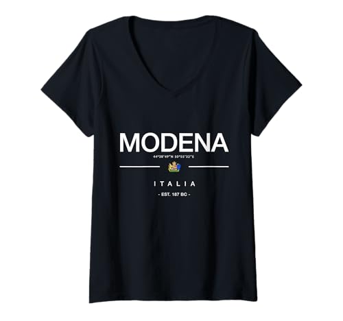 Damen Modena Italia Modena Reise Modena Fan Modena Italien T-Shirt mit V-Ausschnitt Damen Modena Italia Modena Reise Modena Fan Modena Italien T-Shirt mit V-Ausschnitt von Modena Italia Modena trip Modena fan