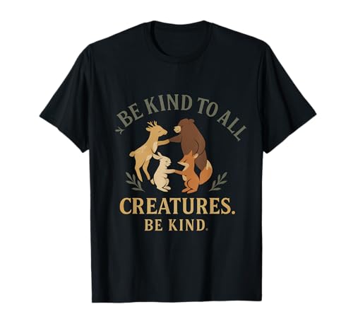 Be Kind to All Creatures Wildlife Circle Grafik T-Shirt von Modern Aesthetic Design Studio