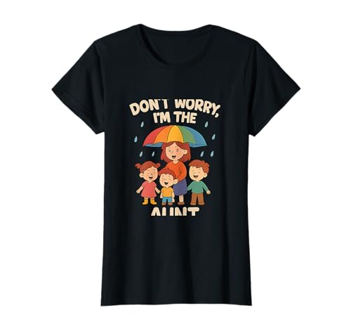 Dont Worry I'm The Aunt Cartoon Regenbogen Regenschirm T-Shirt von Modern Aesthetic Design Studio
