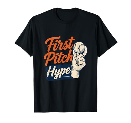 First Pitch Hype, lustige Baseball-Neuheit für Mama und Papa T-Shirt First Pitch Hype, lustige Baseball-Neuheit für Mama und Papa T-Shirt von Modern Aesthetic Design Studio