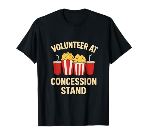 Freiwilliger Konzessionsständer Sport Mama Papa Popcorn Grafik T-Shirt Freiwilliger Konzessionsständer Sport Mama Papa Popcorn Grafik T-Shirt von Modern Aesthetic Design Studio
