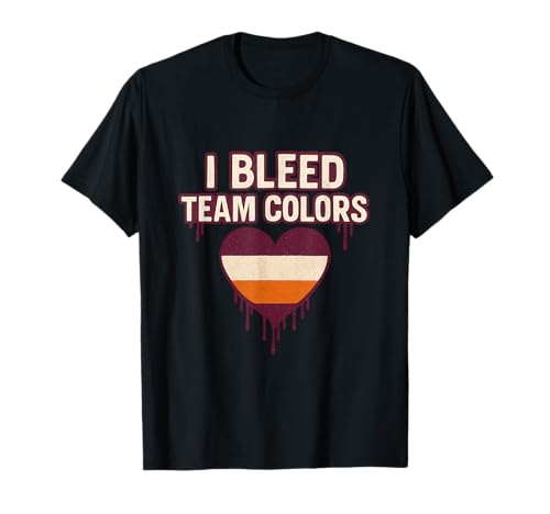„I Bleed Team Colors Dripping Sports“, Neuheit für Mama und Papa T-Shirt „I Bleed Team Colors Dripping Sports“, Neuheit für Mama und Papa T-Shirt von Modern Aesthetic Design Studio