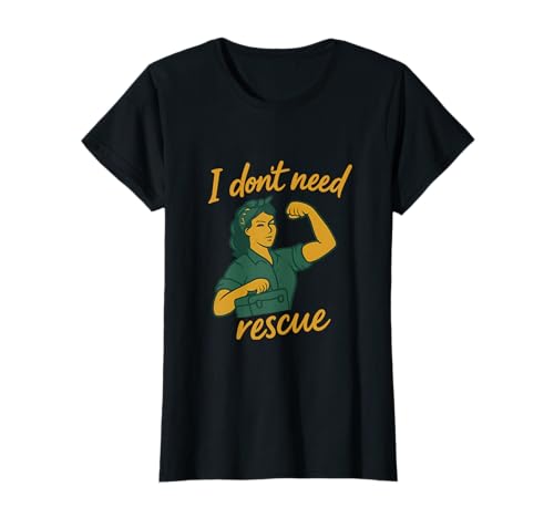 Ich Brauche Nicht Rescue Feminist Toolbox Girl Power T-Shirt Ich Brauche Nicht Rescue Feminist Toolbox Girl Power T-Shirt von Modern Aesthetic Design Studio