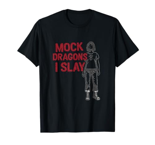 Mock Dragons I Slay Feminist Girl Power Schablone Kunst T-Shirt Mock Dragons I Slay Feminist Girl Power Schablone Kunst T-Shirt von Modern Aesthetic Design Studio