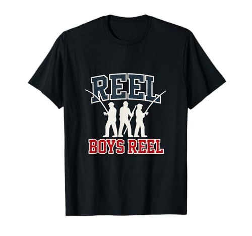 Reel Fishing Humor-Collegiate Block für Jungen T-Shirt von Modern Aesthetic Design Studio