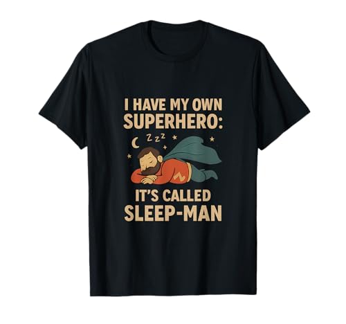 Sleep-Man Mutiges Retro-Superhelden-Grafikdesign T-Shirt von Modern Aesthetic Design Studio