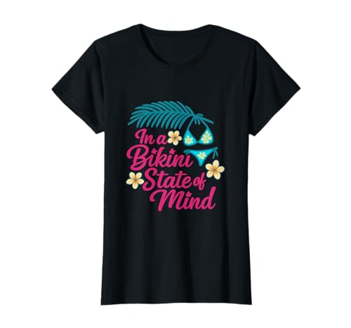 Strandleben im Bikini-Geisteszustand Sommerstimmung T-Shirt von Modern Aesthetic Design Studio